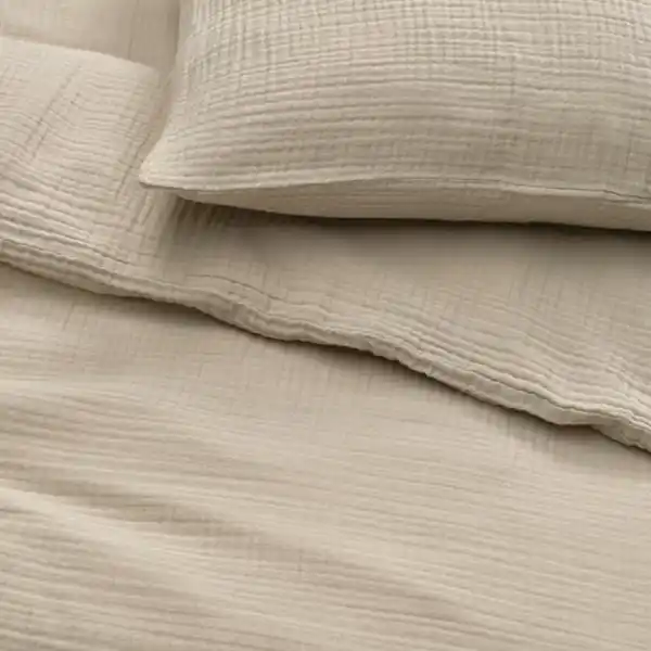 Bild 2 von SCHERSMIN Bettwäsche-Set, 2-teilig, graubeige, 155x220/80x80 cm