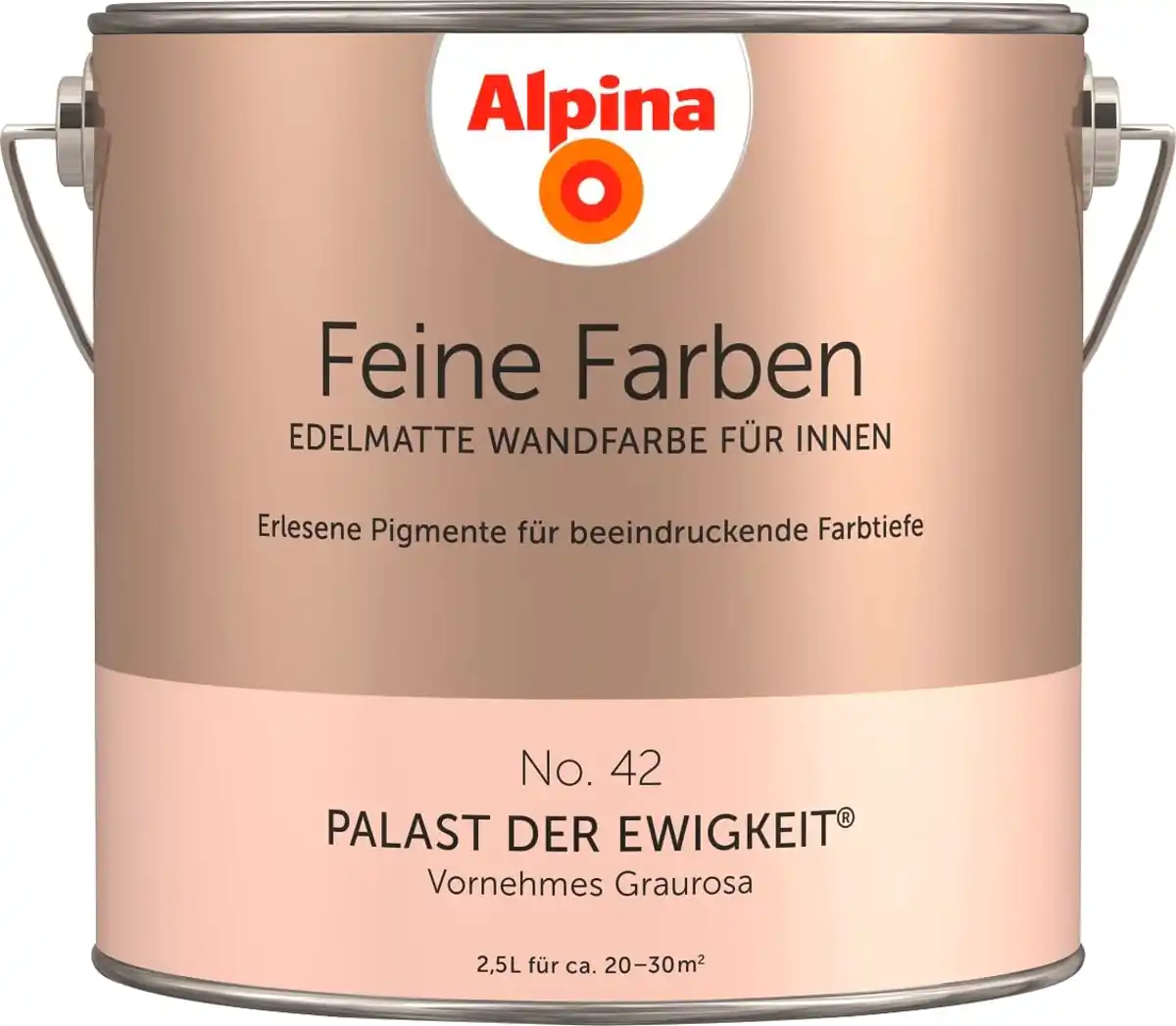 Bild 1 von Alpina Feine Farben Wandfarbe No. 42 Palast der Ewigkeit - vornehmes graurosa 2,5 L