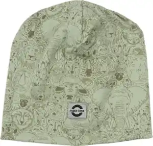 Mikk-Line Mütze mit Tier-Muster, grün, Gr. 86/92, 1 St