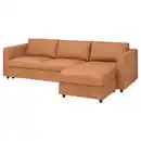 Bild 1 von VIMLE 3er-Bettsofa mit Récamiere, Grann/Bomstad goldbraun
