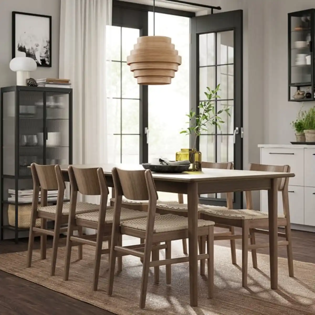 Bild 4 von SKANSNÄS Ausziehtisch, braun Buche/Furnier, 150/205x90 cm