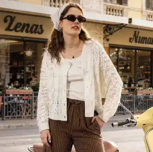 Damen-Strickjacke mit Ajour-Design