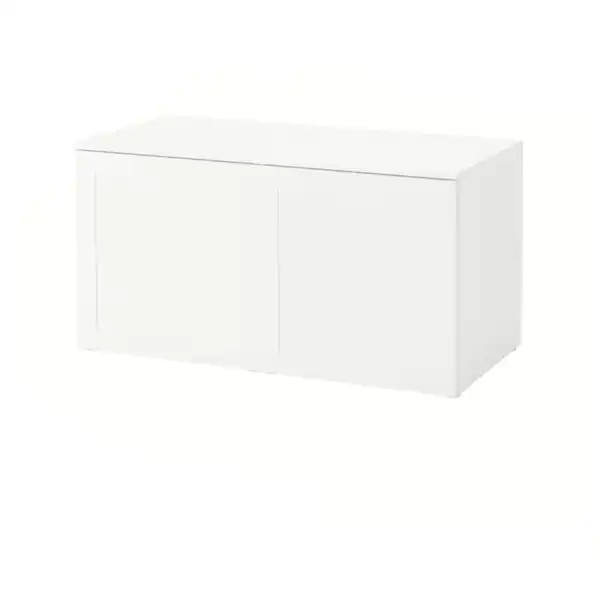 Bild 2 von PLATSA Banktruhe, weiß/Sannidal weiß, 120x57x63 cm