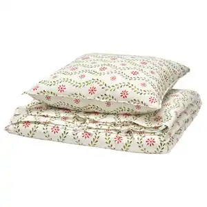 FYRISVIDE Bettwäsche-Set, 2-teilig, weiß/Blumenmuster, 155x220/80x80 cm