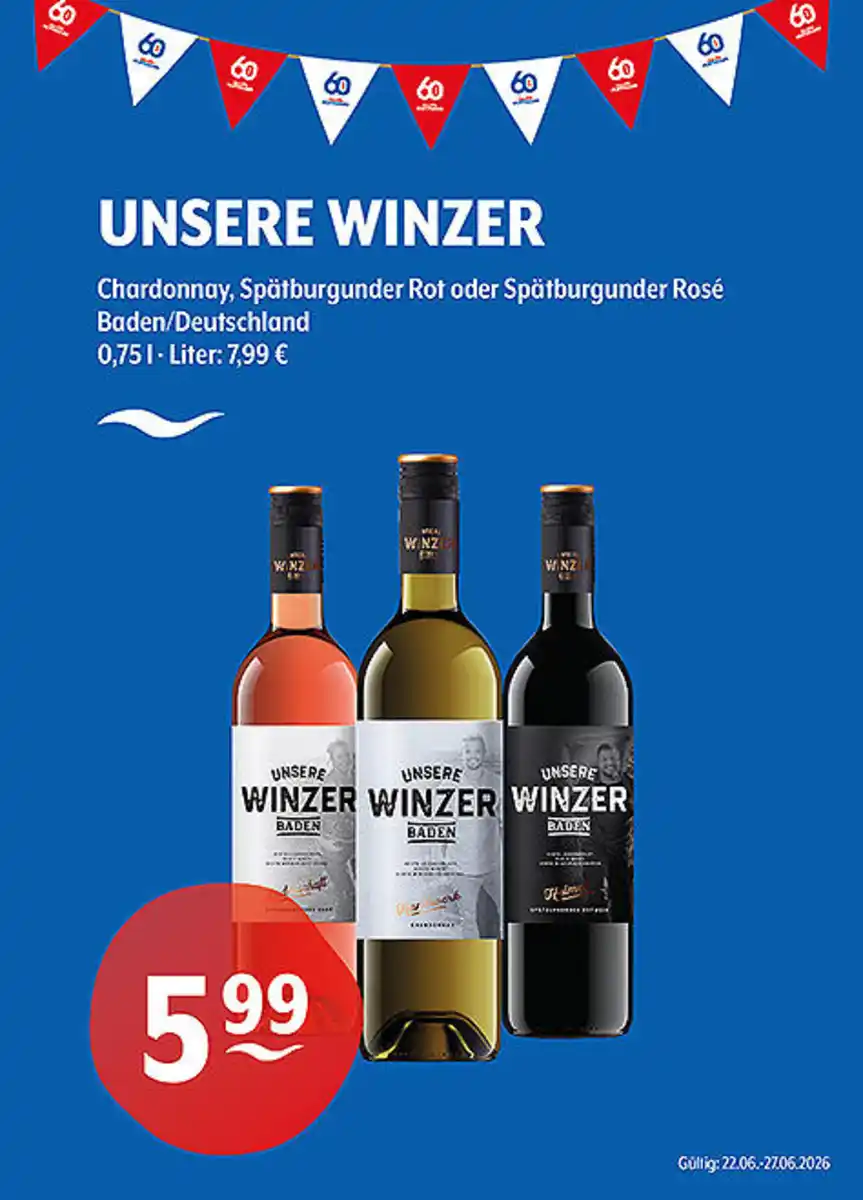 Bild 1 von UNSERE WINZER Chardonnay, Spätburgunder Rot oder Spätburgunder RoséBaden/Deutschland