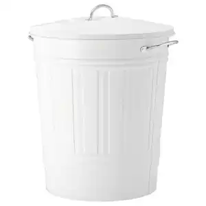 KNODD Tonne mit Deckel, weiß, 40 l