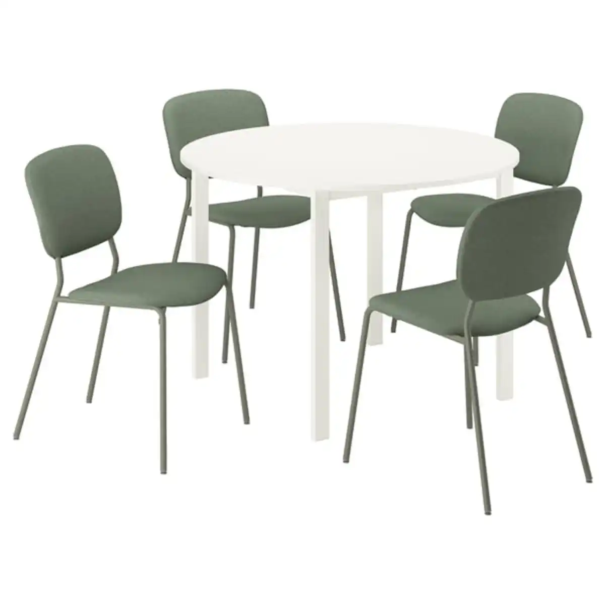 Bild 1 von VIHALS / VIHALS Tisch und 4 Stühle, weiß weiß/grün Tibbleby graugrün, 107 cm