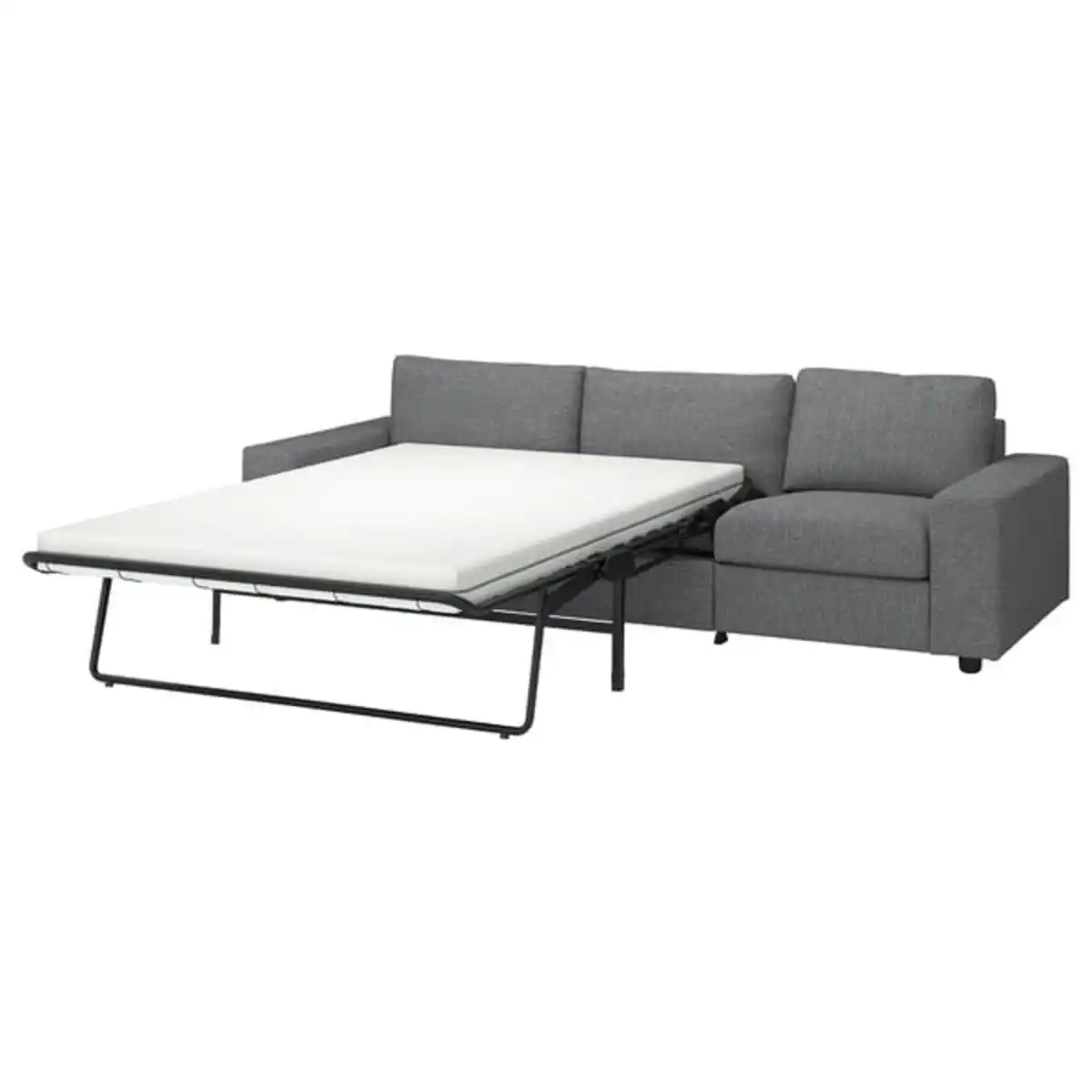 Bild 3 von VIMLE 3er-Bettsofa, mit breiten Armlehnen/Lejde grau/schwarz