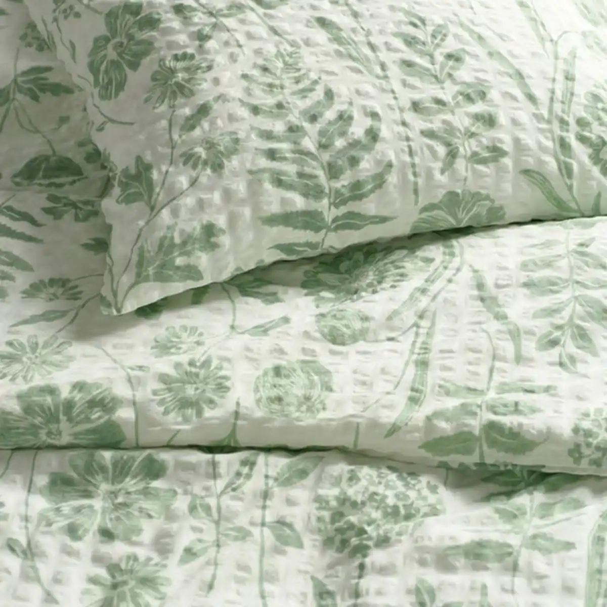 Bild 4 von NÅLBJÖRNBÄR Bettwäsche-Set, 2-teilig, weiß graugrün/Blumenmuster, 155x220/80x80 cm