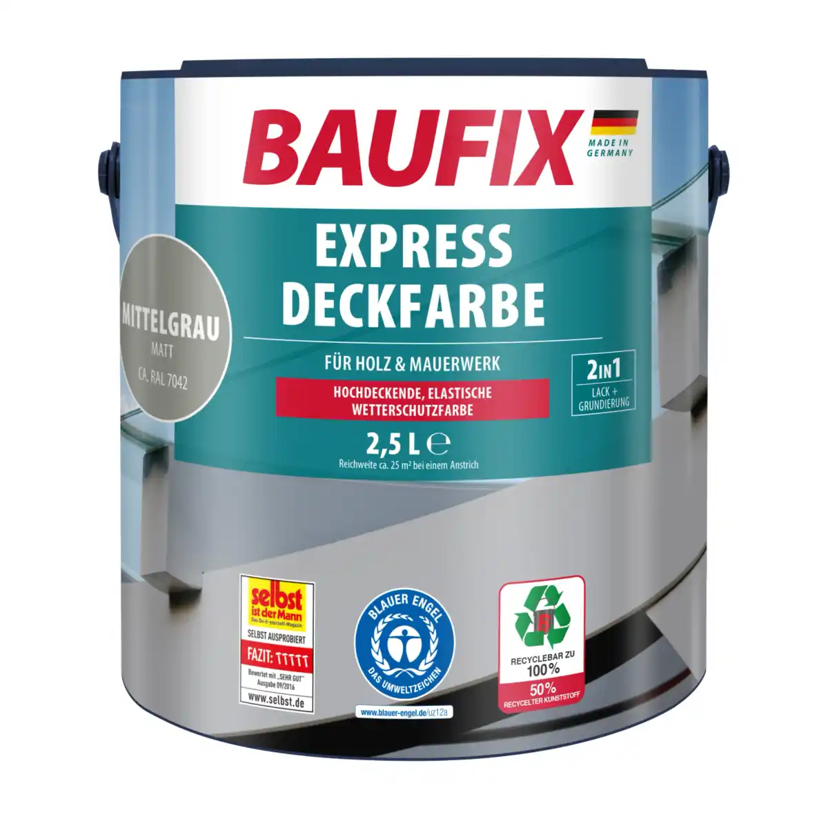 Bild 1 von 2in1 Express Deckfarbe, ca. 2,5 Liter, Mittelgrau