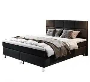 Boxspringbett ROTTERDAM PLUS mit Taschenfederkernmatratze, ca. 180 x 200 cm – Schwarz