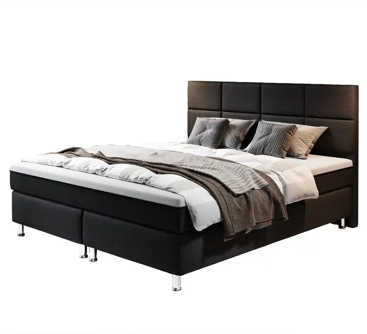 Bild 1 von Boxspringbett ROTTERDAM PLUS mit Taschenfederkernmatratze, ca. 180 x 200 cm – Schwarz