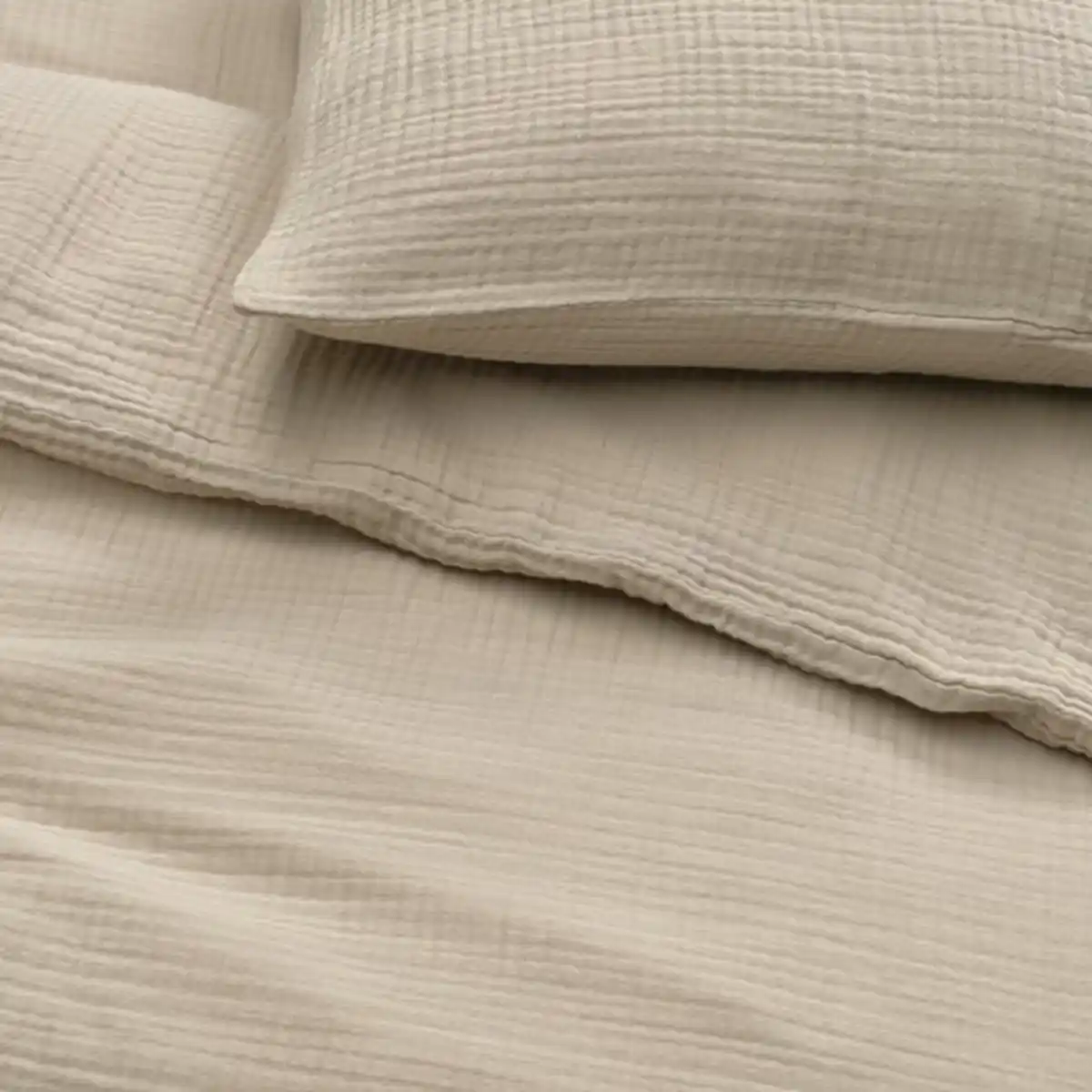 Bild 2 von SCHERSMIN Bettwäsche-Set, 3-teilig, graubeige, 240x220/80x80 cm