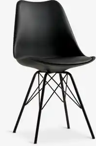 Esszimmerstuhl KLARUP Kunstleder schwarz/schwarz