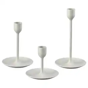 FULLTALIG Kerzenständer 3er-Set, hellgrau/beige