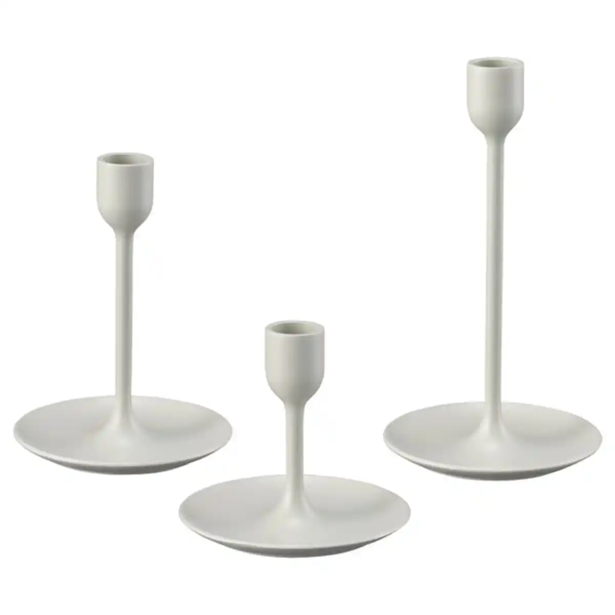 Bild 1 von FULLTALIG Kerzenständer 3er-Set, hellgrau/beige
