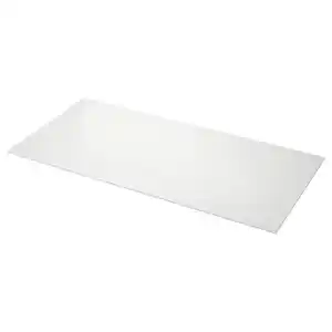 LOCKEBO Maßarbeitsplatte, weiß marmoriert/Glaskomposit, 1 m²x2.0 cm