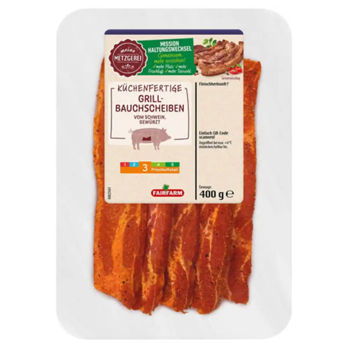 Bild 1 von MEINE METZGEREI Schweine-Bauchscheiben gewürzt 400 g