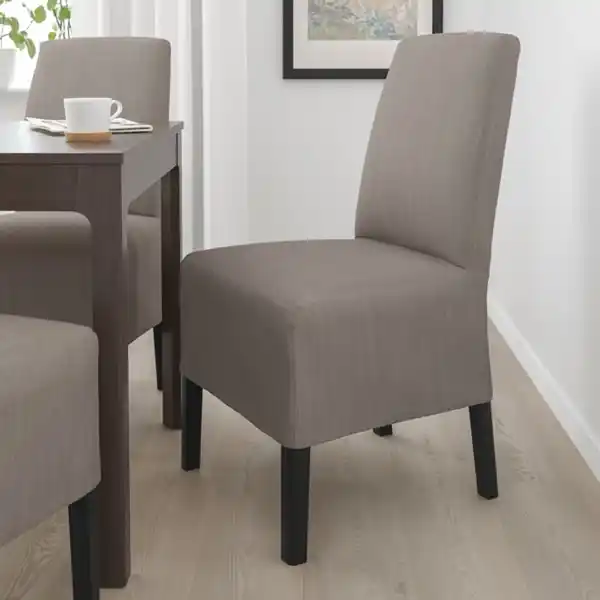 Bild 3 von BERGMUND Stuhl mit halblangem Bezug, schwarz/Nolhaga grau/beige