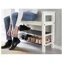 Bild 2 von HEMNES Bank mit Schuhablage, weiß, 85x32x65 cm