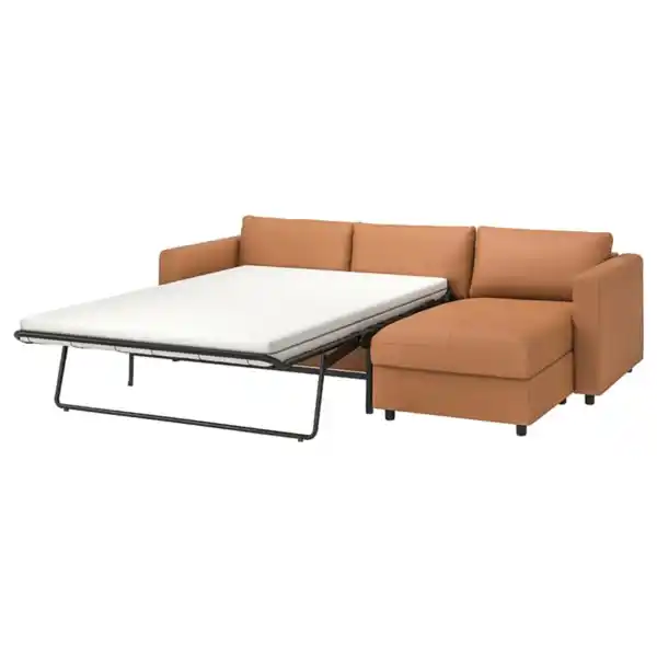 Bild 2 von VIMLE 3er-Bettsofa mit Récamiere, Grann/Bomstad goldbraun