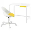 Bild 1 von ENKROKEN / LOBERGET Schreibtisch und Stuhl, weiß/gelb