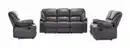 Bild 2 von 3tlg. Relaxsofa-Set mit Relaxfunktionen in Lederoptik - Grau