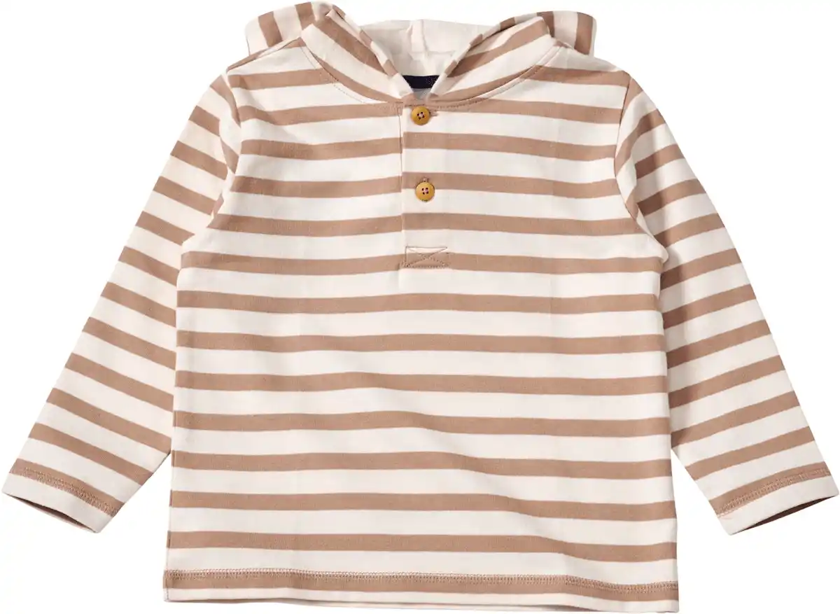 Bild 1 von ALANA Sweatshirt mit Kapuze & Ringel-Muster, beige & braun, Gr. 92, 1 St