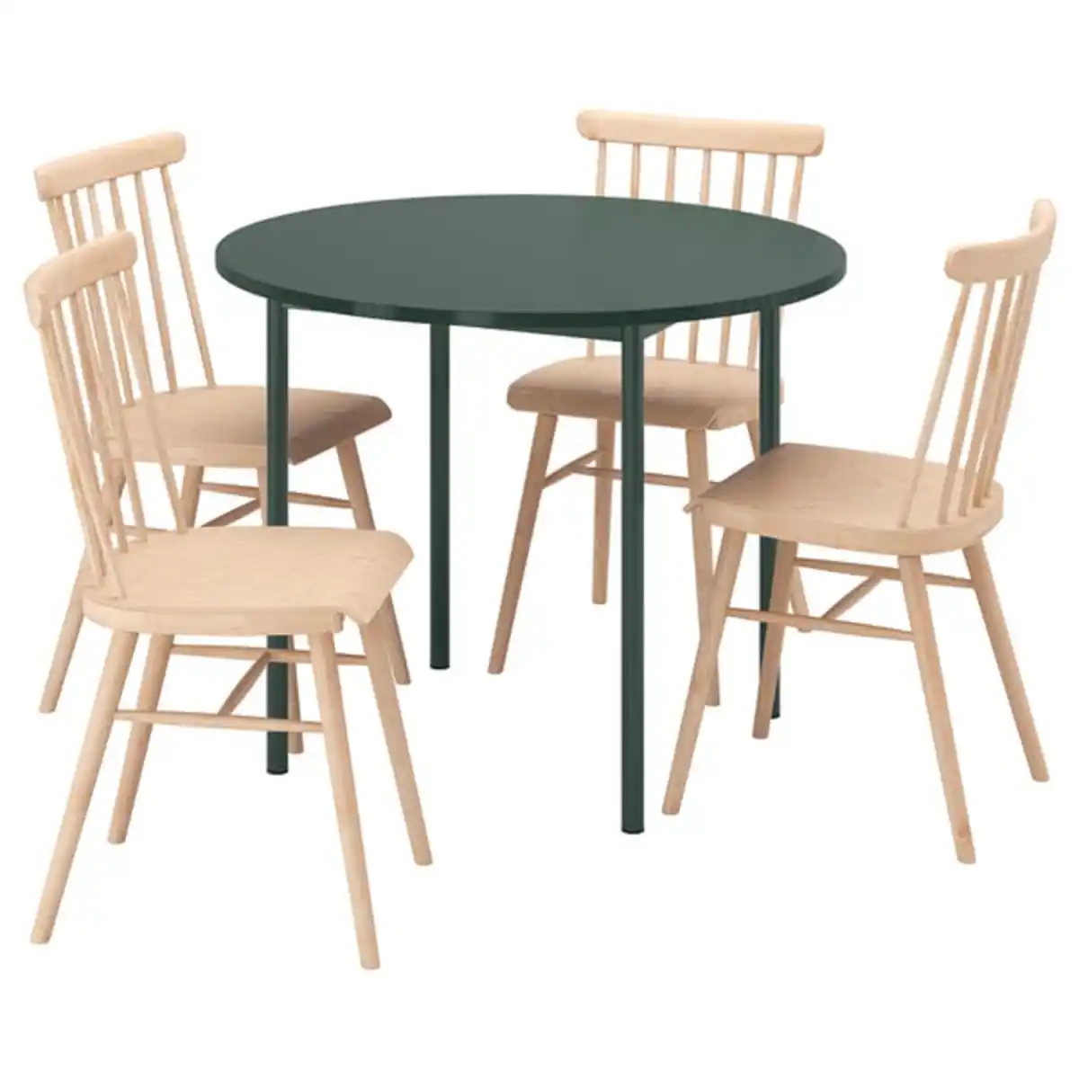 Bild 1 von IKEA PS 2026 / HÖGVED Tisch und 4 Stühle, grün/Kiefer, 96 cm