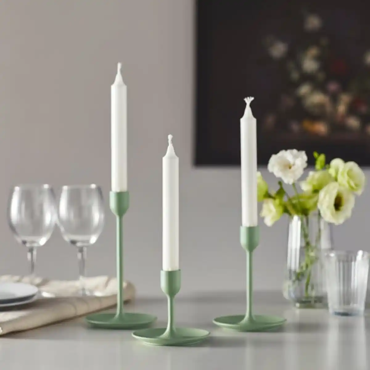 Bild 2 von FULLTALIG Kerzenständer 3er-Set, hellgrün