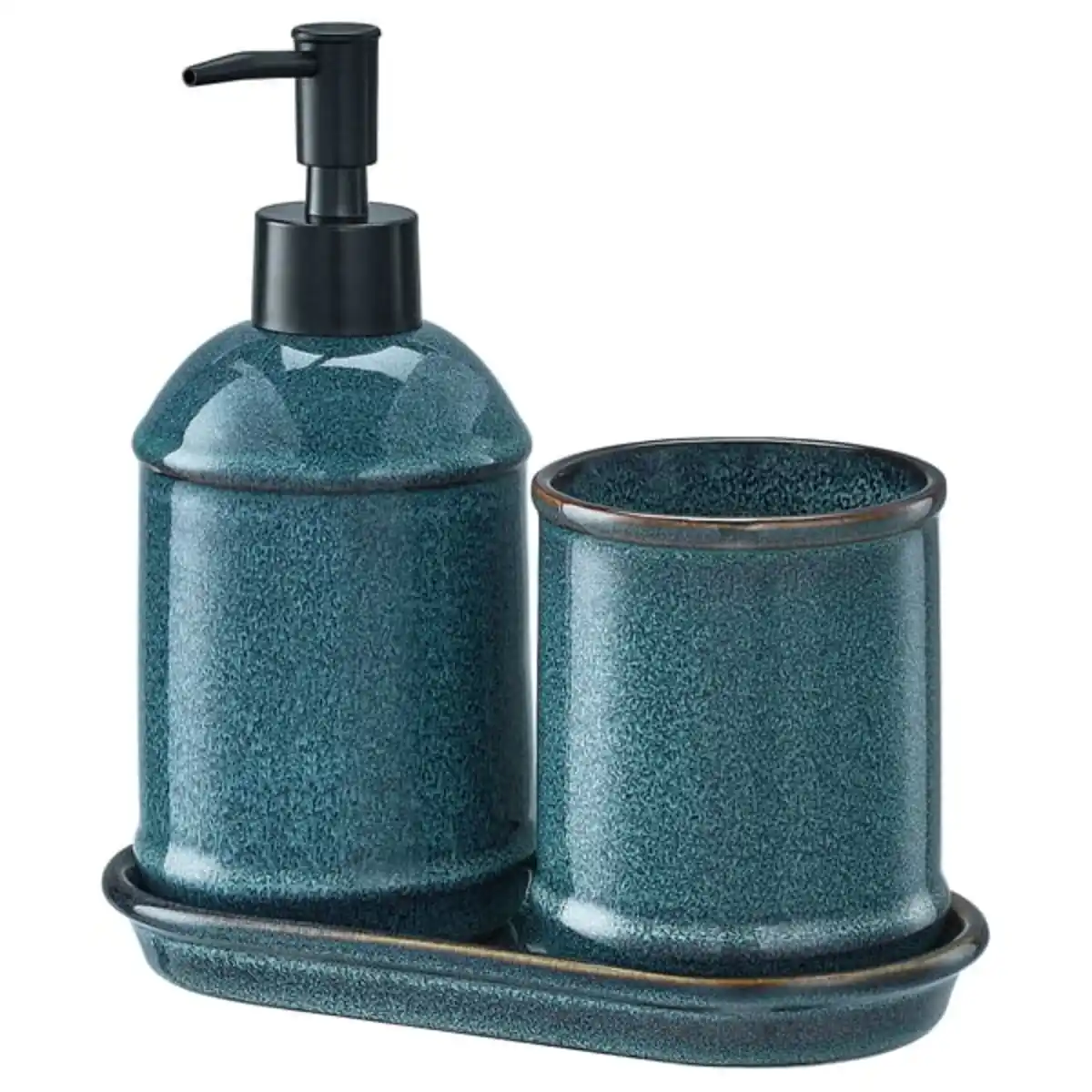 Bild 1 von TVÅLSJÖN Badezimmer-Set 3-tlg., blau