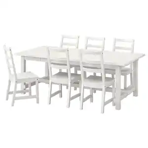 NORDVIKEN / NORDVIKEN Tisch und 6 Stühle, weiß/weiß, 210/289x105 cm