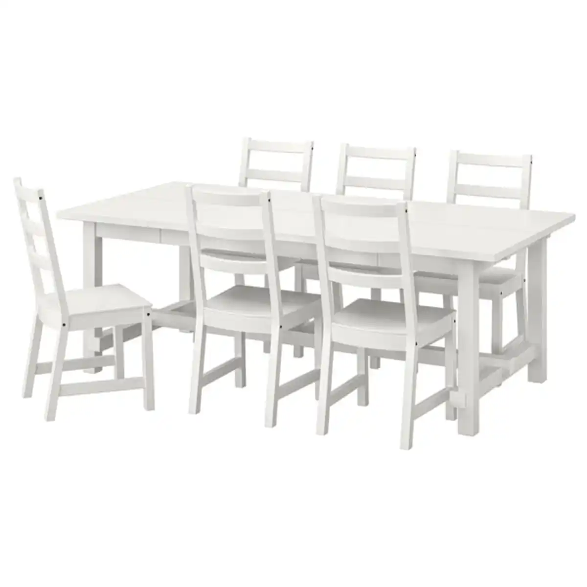 Bild 1 von NORDVIKEN / NORDVIKEN Tisch und 6 Stühle, weiß/weiß, 210/289x105 cm