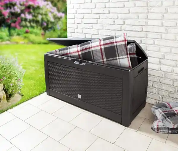 Bild 2 von Auflagenbox in Rattanoptik, ca. 119 x 48 x 60 cm, 310L - Anthrazit