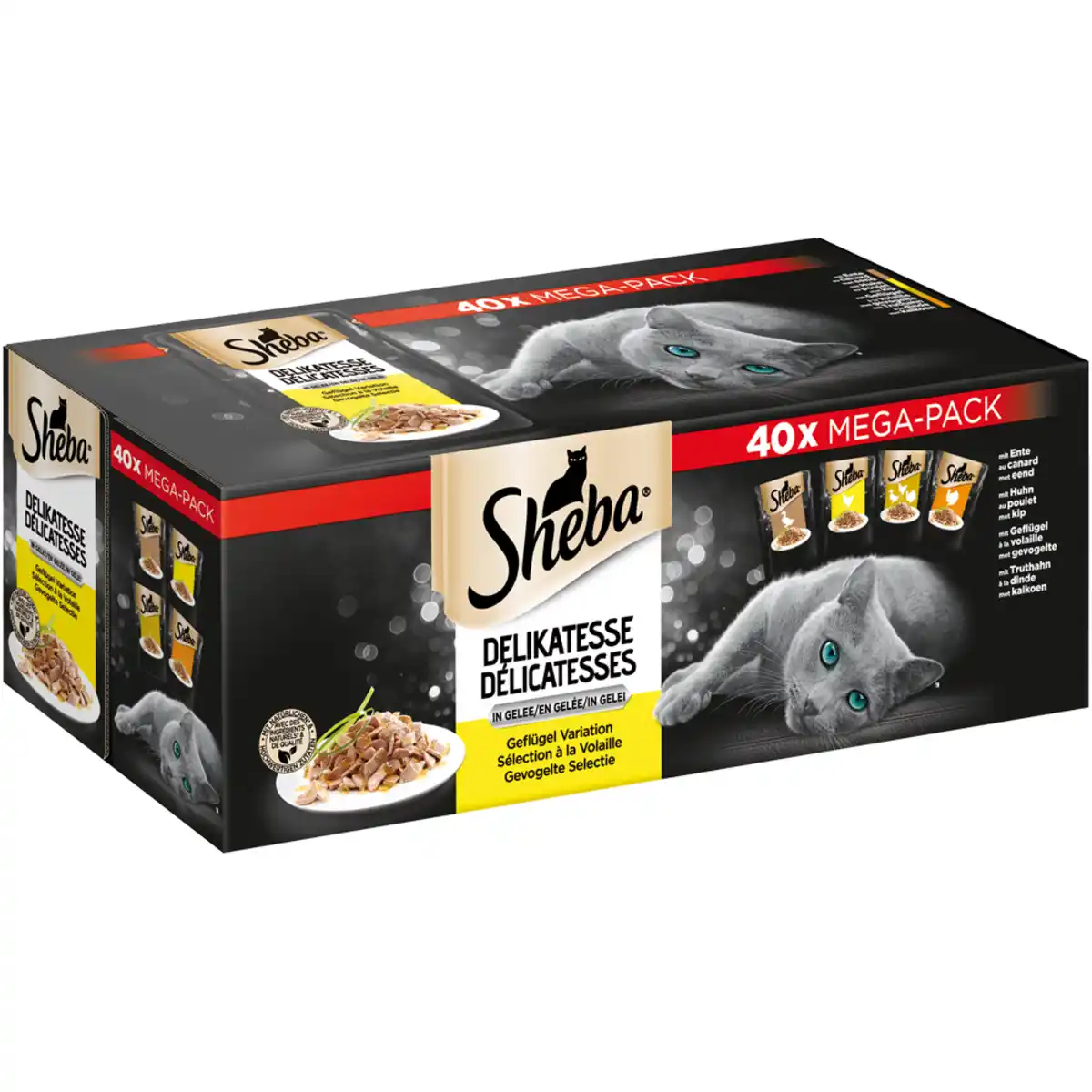 Bild 1 von Portionsbeutel Multipack Delikatesse in Gelee Geflügel Variation 40 x 85g