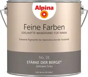 Alpina Feine Farben Wandfarbe No. 01 Stärke der Berge - zeitloses grau 2,5 L