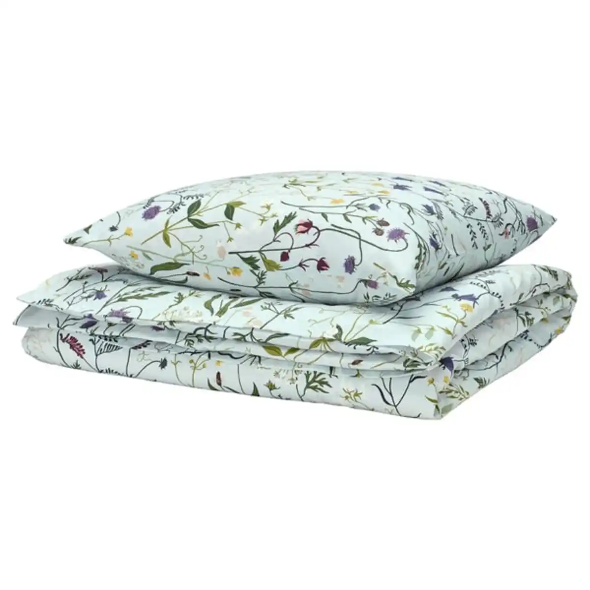Bild 1 von MATTOXBÄR Bettwäsche-Set, 2-teilig, blassblau/Blumenmuster, 140x200/80x80 cm