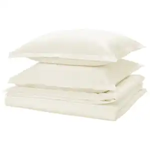 LUKTVICKER Bettwäsche-Set, 3-teilig, weiß, 240x220/80x80 cm