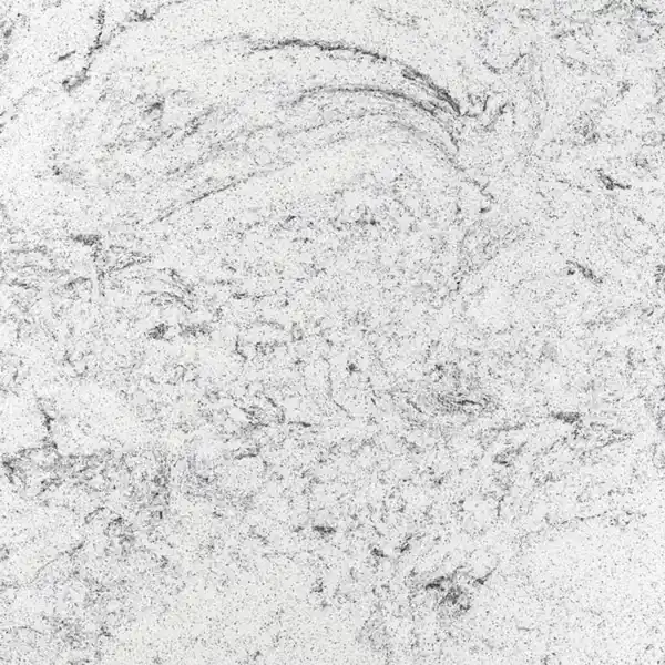 Bild 3 von LOCKEBO Maßarbeitsplatte, weiß/grau glänzendes Steinmuster/Glaskomposit, 1 m²x2.0 cm