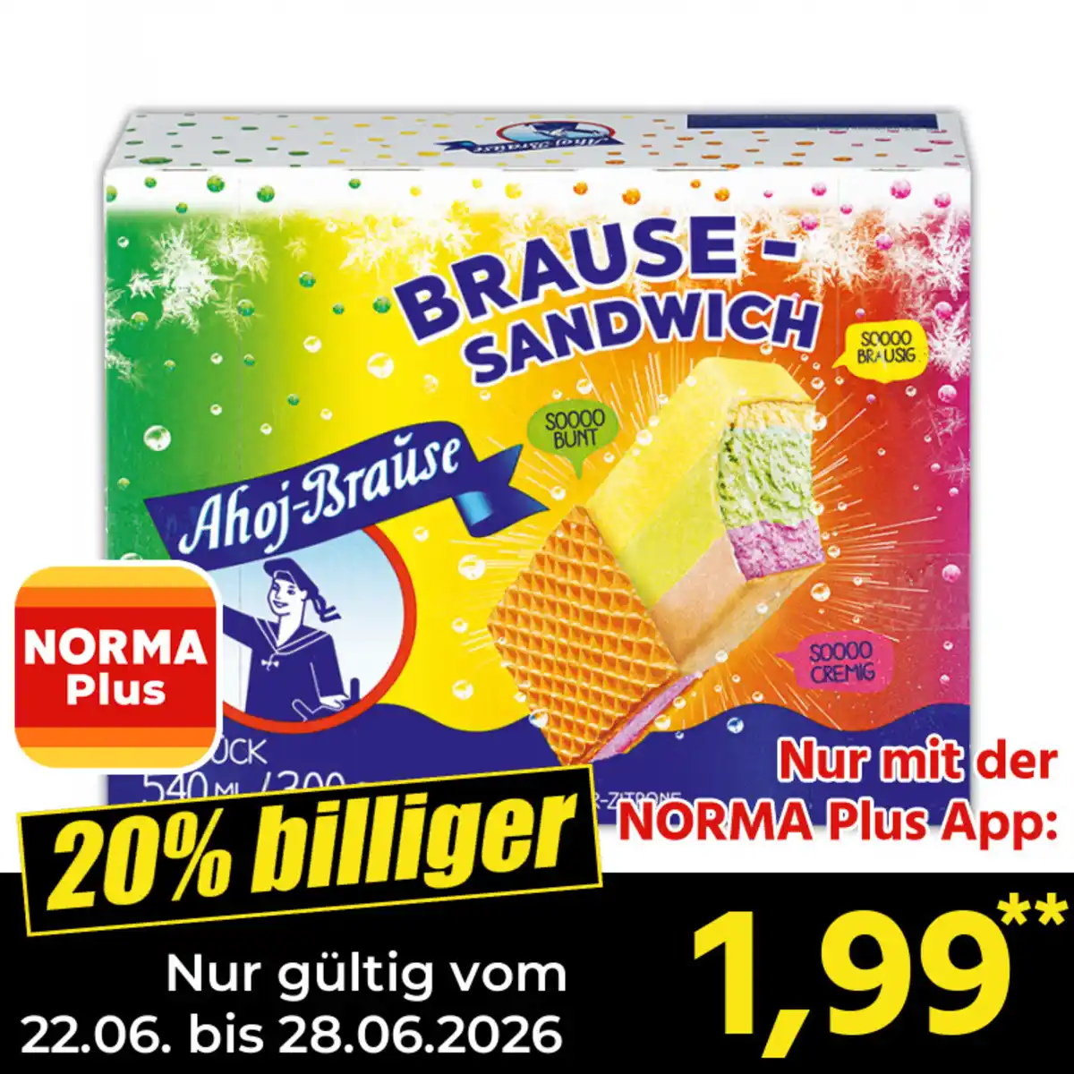 Bild 1 von Ahoj-Brause Brause Becher / Saure Stangen / Brause Sandwich