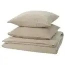 Bild 1 von SCHERSMIN Bettwäsche-Set, 3-teilig, graubeige, 240x220/80x80 cm