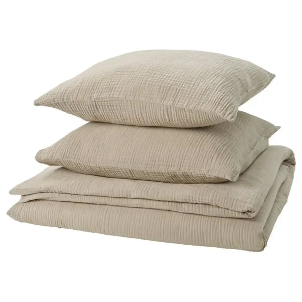 Bild 1 von SCHERSMIN Bettwäsche-Set, 3-teilig, graubeige, 240x220/80x80 cm