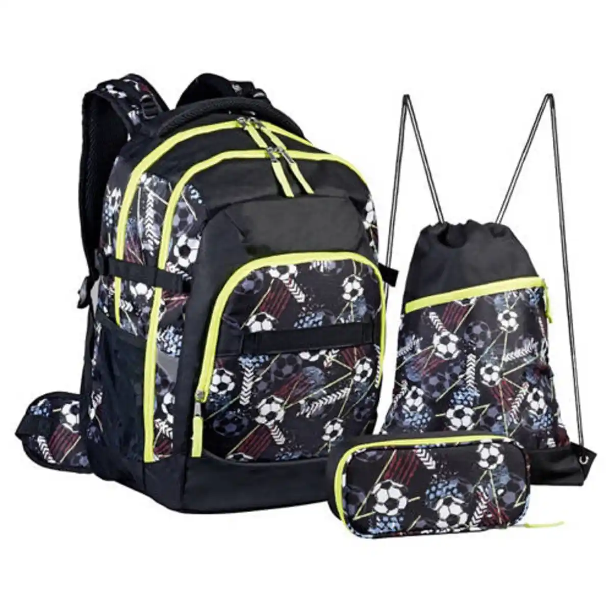 Bild 1 von LIVE IN STYLE Schultaschen-Set, Schwarz Fußball