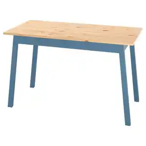 PINNTORP Tisch, hellbraun lasiert/blau lasiert Kiefer, 125x75 cm