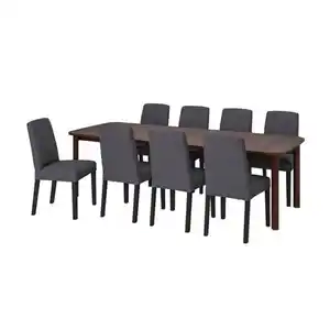 STRANDTORP / BERGMUND Tisch und 8 Stühle, braun/Gunnared mittelgrau, 150/205/260 cm
