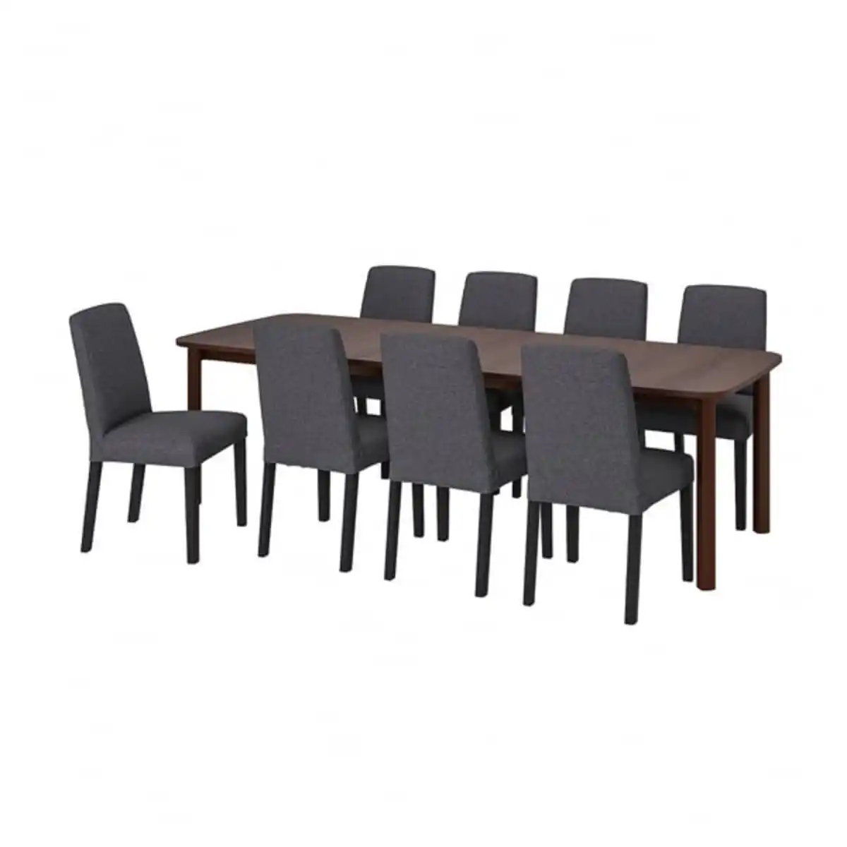 Bild 1 von STRANDTORP / BERGMUND Tisch und 8 Stühle, braun/Gunnared mittelgrau, 150/205/260 cm