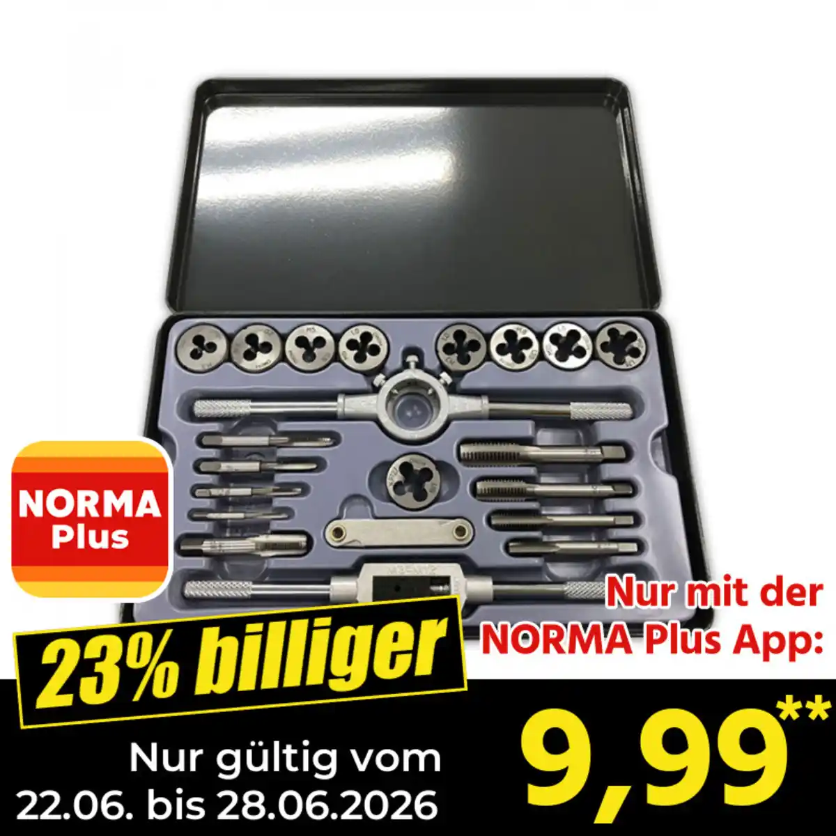 Bild 1 von Kraft Werkzeuge Gewindebohrer-/ Schneideisensatz 21-tlg.