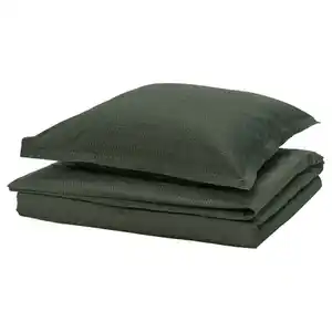 LUKTVICKER Bettwäsche-Set, 2-teilig, dunkelgrün, 155x220/80x80 cm