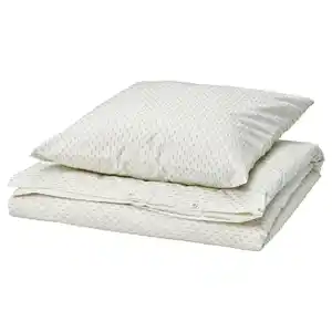 BANDKNIPPE Bettwäsche-Set, 2-teilig, weiß/grün, 140x200/80x80 cm