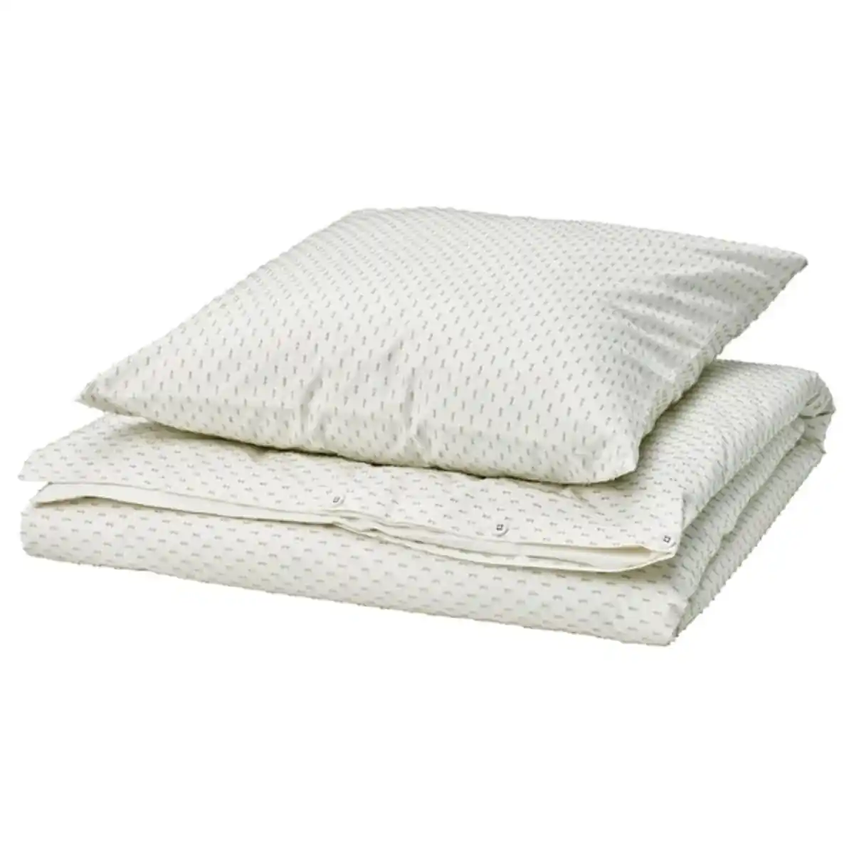 Bild 1 von BANDKNIPPE Bettwäsche-Set, 2-teilig, weiß/grün, 140x200/80x80 cm